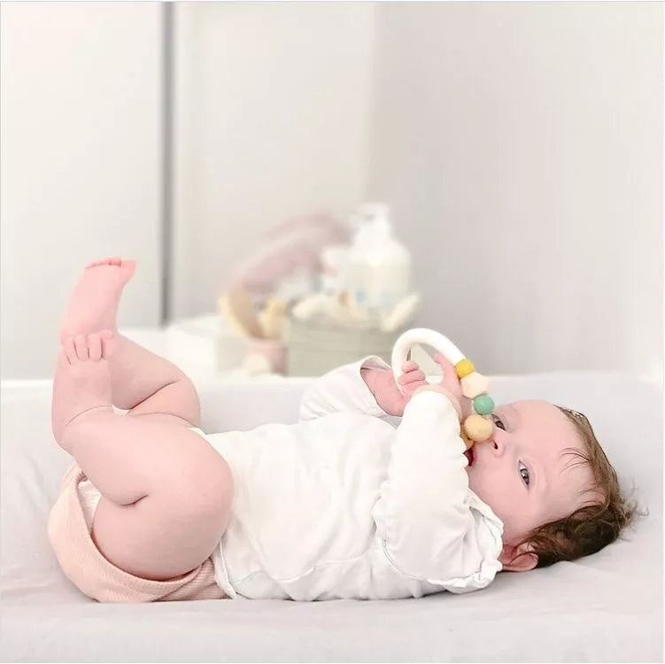 Pitigaïa Teething Ring Pink - Silicone and Beechwood