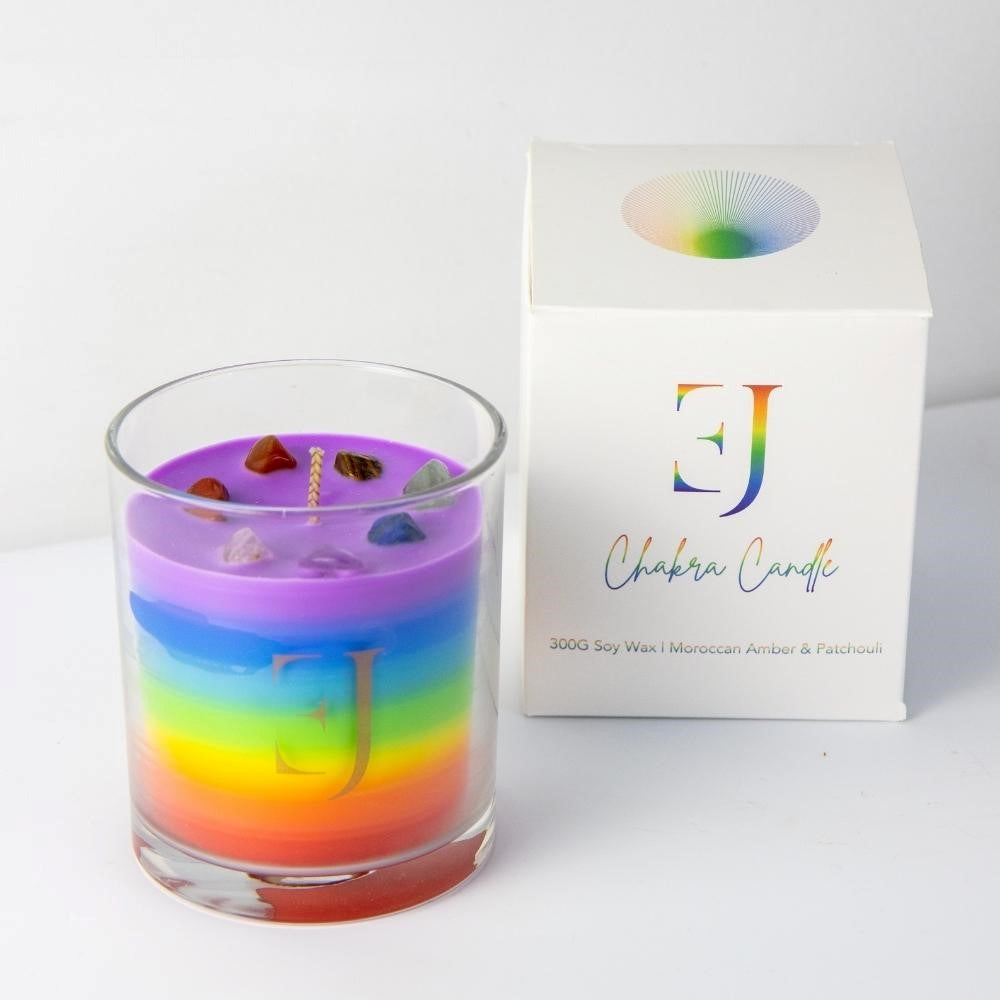 Chakra 'feel good' scented candle
