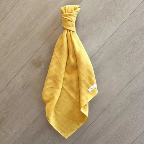 Pitigaïa Mustard Yellow 100% Organic Cotton Blanket – 75 x 75 cm