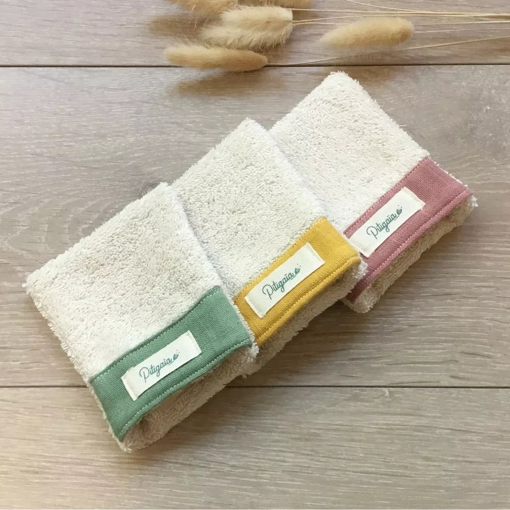 Pitigaïa Trio of Mini Washcloths Made of Organic Cotton