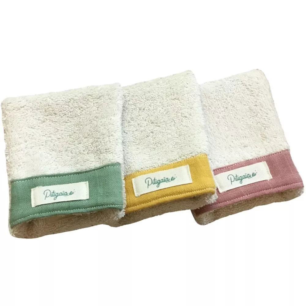 Pitigaïa Trio of Mini Washcloths Made of Organic Cotton