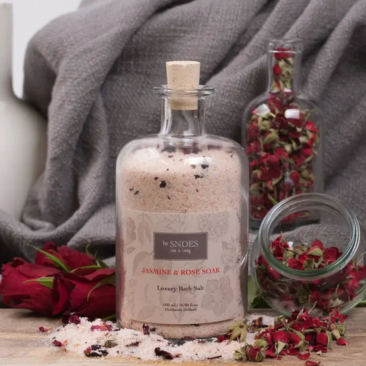 Bath Salt Soak Glass Bottle Jasmine &amp; Rose 200ml