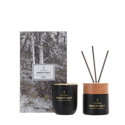 Gift set Forest Mist Everreen &amp; Silver Birch Fragrance Sticks &amp; Scented Candle