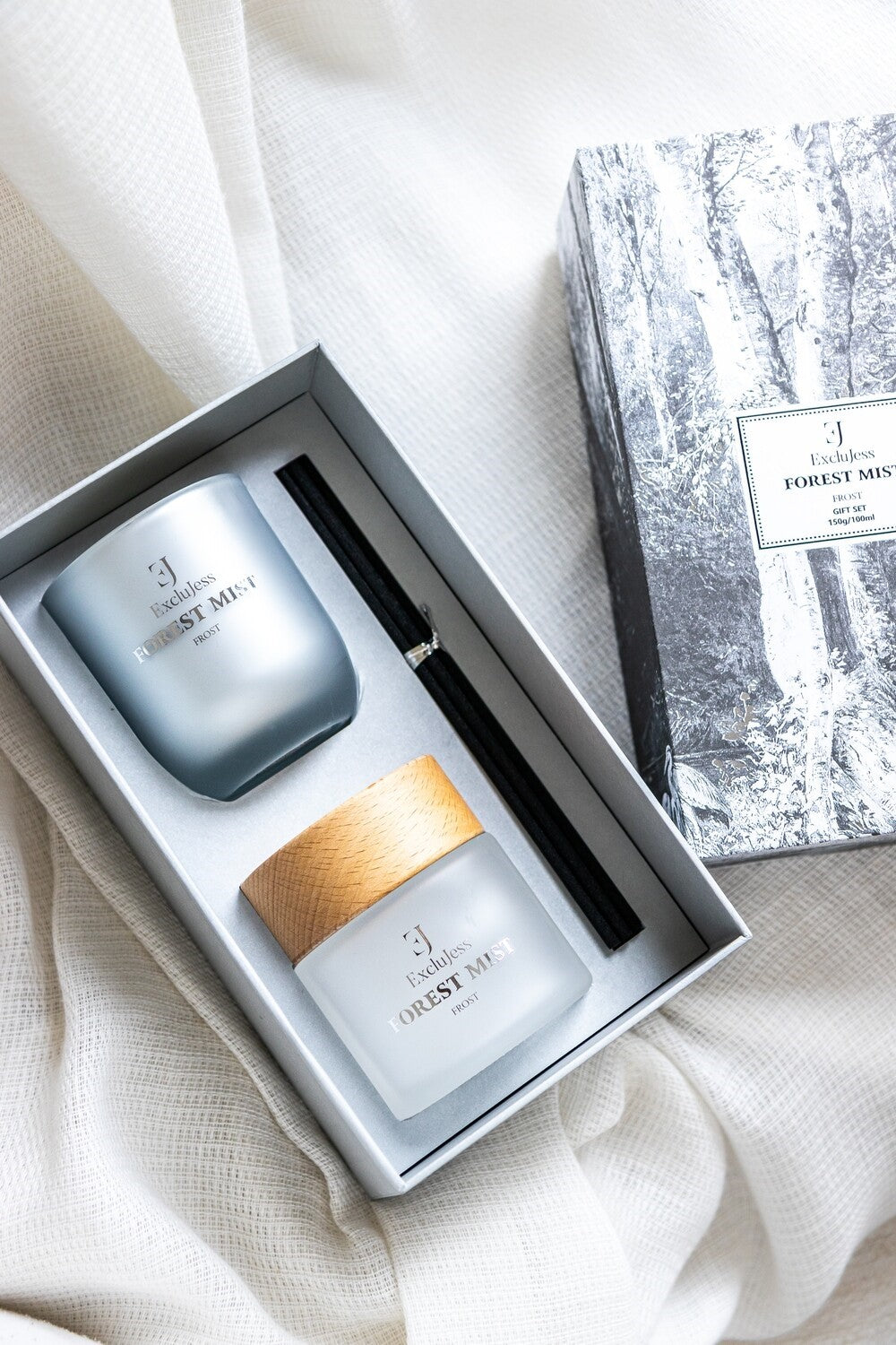 Gift set Forest Mist Frost Fragrance Sticks &amp; Scented Candle