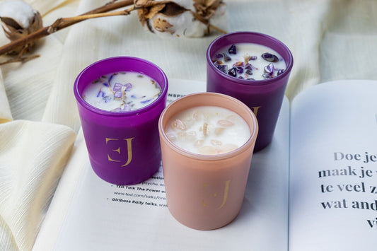 Manifest scented candles - set of 3 - color with crystal