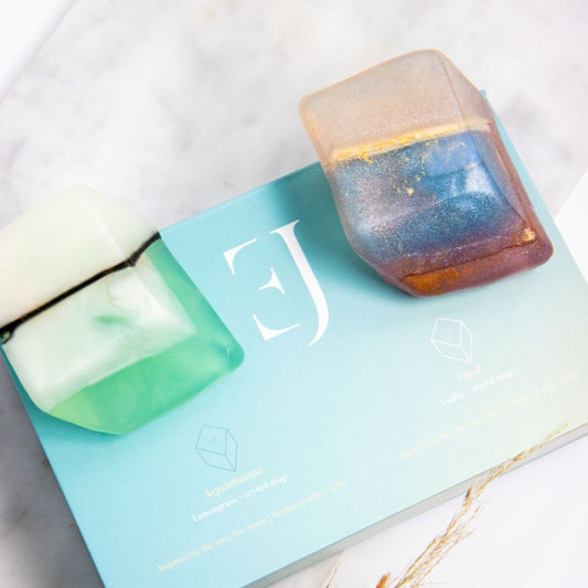 Gift set crystal soaps Aquamarine &amp; Opal