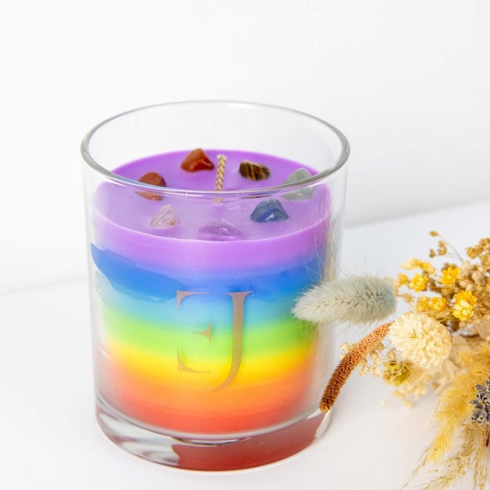 Chakra 'feel good' scented candle