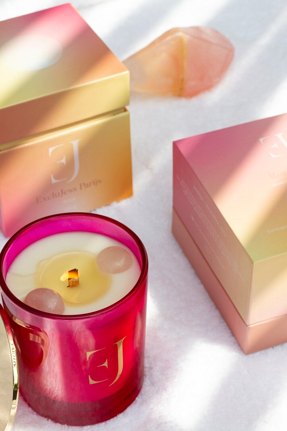 Paris luxury scented candle Rose crystal – Rose