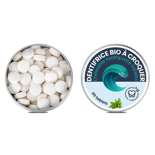 Chewable toothpaste lozenges - Mint flavor, fluoride free