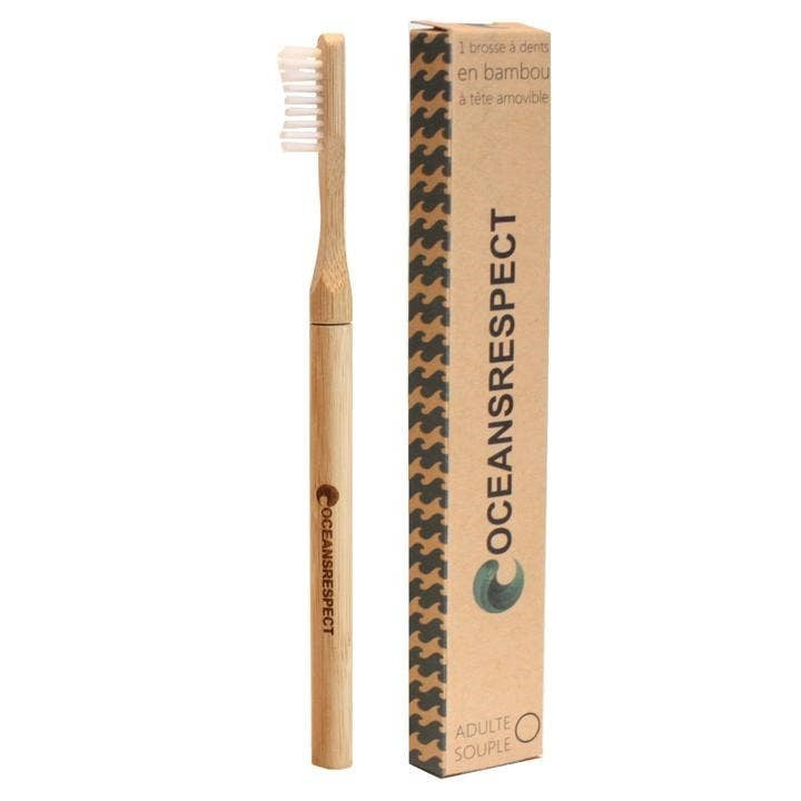 Bamboo toothbrush with interchangeable head - soft