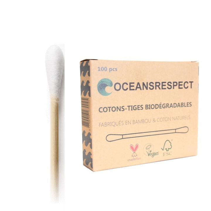 Bamboo Cotton Swab - White - Box of 100