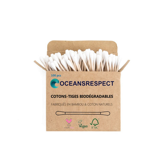 Bamboo Cotton Swab - White - Box of 100
