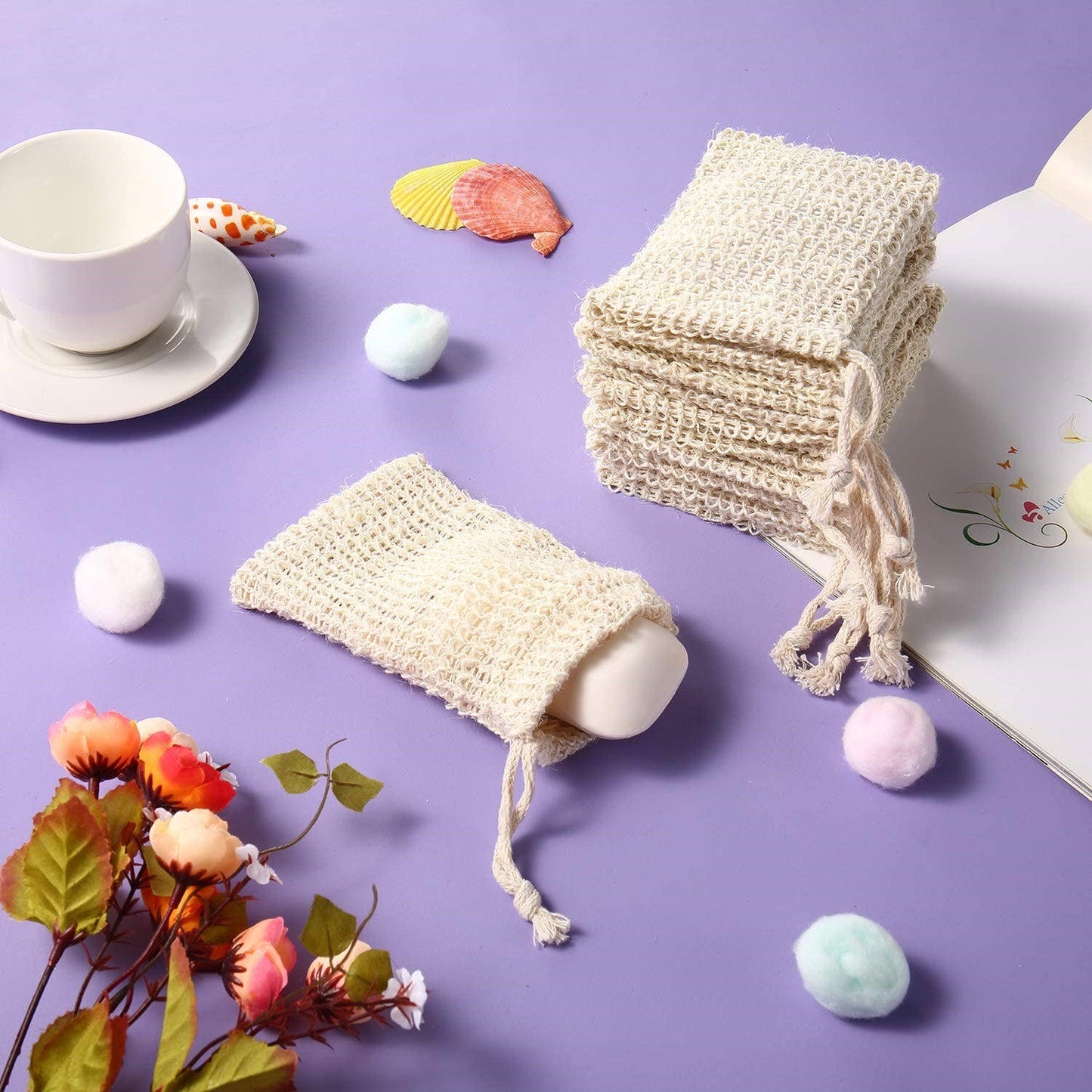 Soap bag made of natural fibers